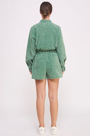 Mineral Wash Corduroy Romper I ABER7507 I SHIP 10/03/24