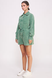 Mineral Wash Corduroy Romper I ABER7507 I SHIP 10/03/24