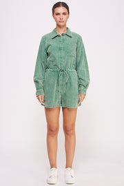 Mineral Wash Corduroy Romper I ABER7507 I SHIP 10/03/24