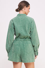 Mineral Wash Corduroy Romper I ABER7507 I SHIP 10/03/24