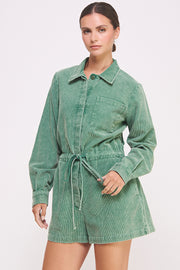 Mineral Wash Corduroy Romper I ABER7507 I SHIP 10/03/24