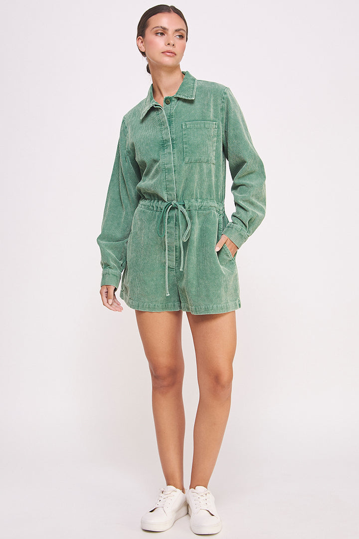 Mineral Wash Corduroy Romper I ABER7507 I SHIP 10/03/24