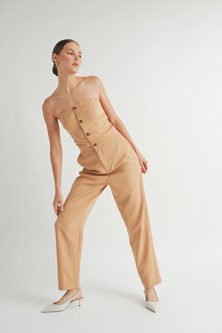Strapless Woven Jumpsuit I ABER7509