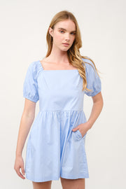 Cotton Poplin Puff Sleeve Romper  I ABER7512 I SHIP 03/31/25