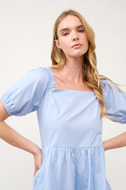 Cotton Poplin Puff Sleeve Romper  I ABER7512 I SHIP 03/31/25