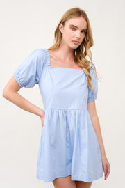 Cotton Poplin Puff Sleeve Romper  I ABER7512 I SHIP 03/31/25