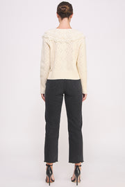 Crochet Collar Knit Cardigan I ABES7502 I SHIP 10/03/24