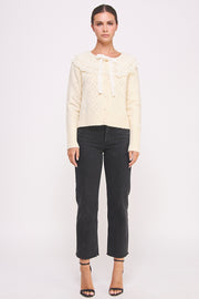 Crochet Collar Knit Cardigan I ABES7502 I SHIP 10/03/24