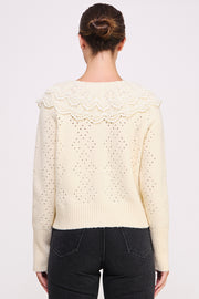 Crochet Collar Knit Cardigan I ABES7502 I SHIP 10/03/24