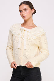 Crochet Collar Knit Cardigan I ABES7502 I SHIP 10/03/24