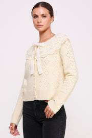 Crochet Collar Knit Cardigan I ABES7502 I SHIP 10/03/24