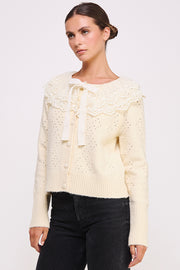 Crochet Collar Knit Cardigan I ABES7502 I SHIP 10/03/24