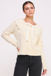 Crochet Collar Knit Cardigan I ABES7502 I SHIP 10/03/24