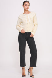 Crochet Collar Knit Cardigan I ABES7502 I SHIP 10/03/24