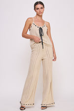 Load image into Gallery viewer, Women&#39;s clothing wholesale Textured knitted Cami Top &amp; elastic waist pocket Pants Set
