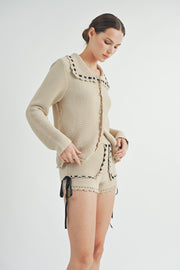 Crochet Cardigan & Short Set I ABES7505 I SHIP 09/25/24