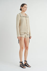 Crochet Cardigan & Short Set I ABES7505 I SHIP 09/25/24