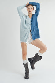 Color Block Cardigan I ABES7509 I SHIP 10/03/24