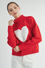 Load image into Gallery viewer, Red &amp; White Heart Sweater I ABES7510 I SHIP 10/03/24
