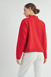 Red & White Heart Sweater I ABES7510 I SHIP 10/03/24