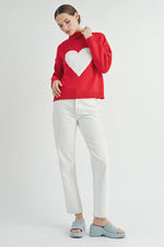 Load image into Gallery viewer, Red &amp; White Heart Sweater I ABES7510 I SHIP 10/03/24
