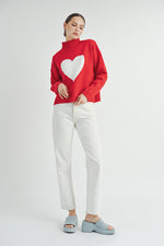 Load image into Gallery viewer, Red &amp; White Heart Sweater I ABES7510 I SHIP 10/03/24
