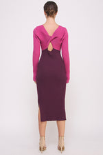Load image into Gallery viewer, Color Block Knitted Midi Dress I ABES7513
