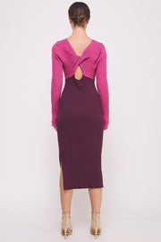 Color Block Knitted Midi Dress I ABES7513