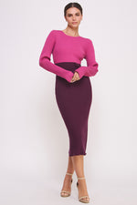 Load image into Gallery viewer, Color Block Knitted Midi Dress I ABES7513
