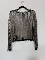 Load image into Gallery viewer, FOIL KNIT CROP SWEATER I ABES7518 I SHIP 09/25/24
