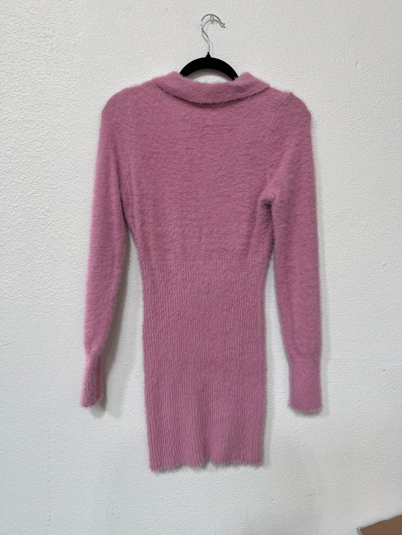 Zip-Front Long Sleeve Mini Dress I ABES7519 I SHIP 09/25/24