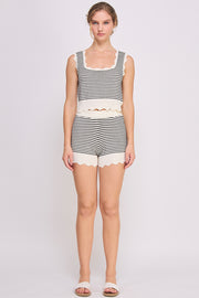 Sweater Tank Top & Short Set | ABES7539 BLUE