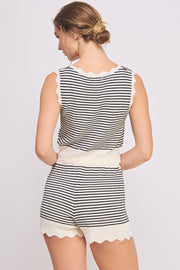 Sweater Tank Top & Short Set | ABES7539 BLUE