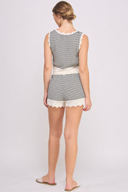 Sweater Tank Top & Short Set | ABES7539 BLUE