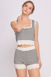 Sweater Tank Top & Short Set | ABES7539 BLUE