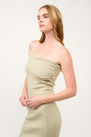 Off-Shoulder Ribbed Knit Dress  I ABES7543 I SHIP 03/31/25