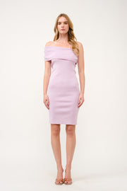 Off-Shoulder Ribbed Knit Dress  I ABES7543 I SHIP 03/31/25