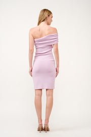 Off-Shoulder Ribbed Knit Dress  I ABES7543 I SHIP 03/31/25