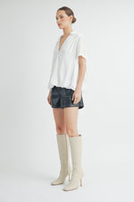 Load image into Gallery viewer, V-Neck Short Sleeve Top I ABET7508
