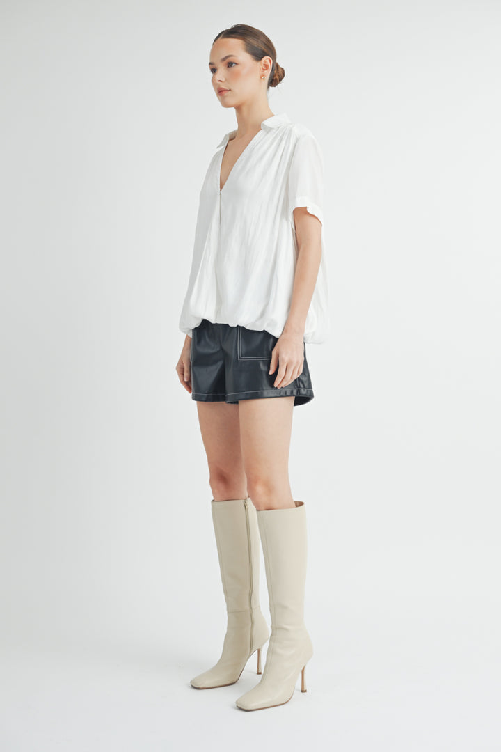 V-Neck Short Sleeve Top I ABET7508
