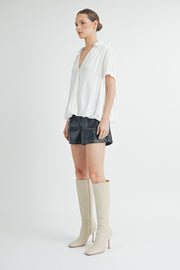 V-Neck Short Sleeve Top I ABET7508