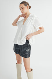 V-Neck Short Sleeve Top I ABET7508