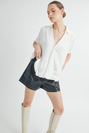 V-Neck Short Sleeve Top I ABET7508