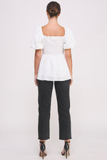 Load image into Gallery viewer, Textured Bow Detail Top in white I ABET7514 I SHIP 09/04/24

