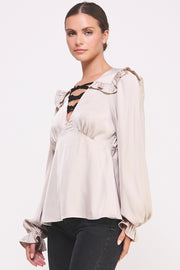 Satin Long Sleeve Blouse I ABET7517 I SHIP 09/11/24