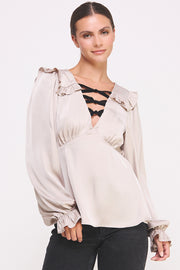 Satin Long Sleeve Blouse I ABET7517 I SHIP 09/11/24