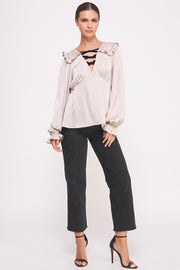 Satin Long Sleeve Blouse I ABET7517 I SHIP 09/11/24