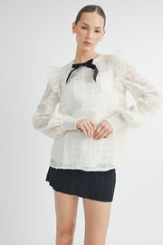 Sheer Top with Bow Detail I ABET7518