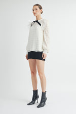 Load image into Gallery viewer, Sheer Top with Bow Detail I ABET7518
