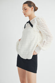 Sheer Top with Bow Detail I ABET7518